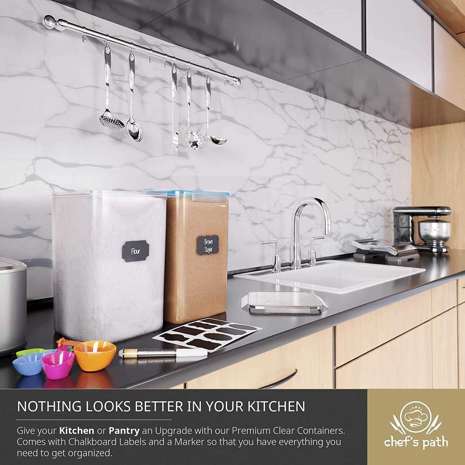 Chef’s Path XL Airtight Plastic Food Storage Containers Set