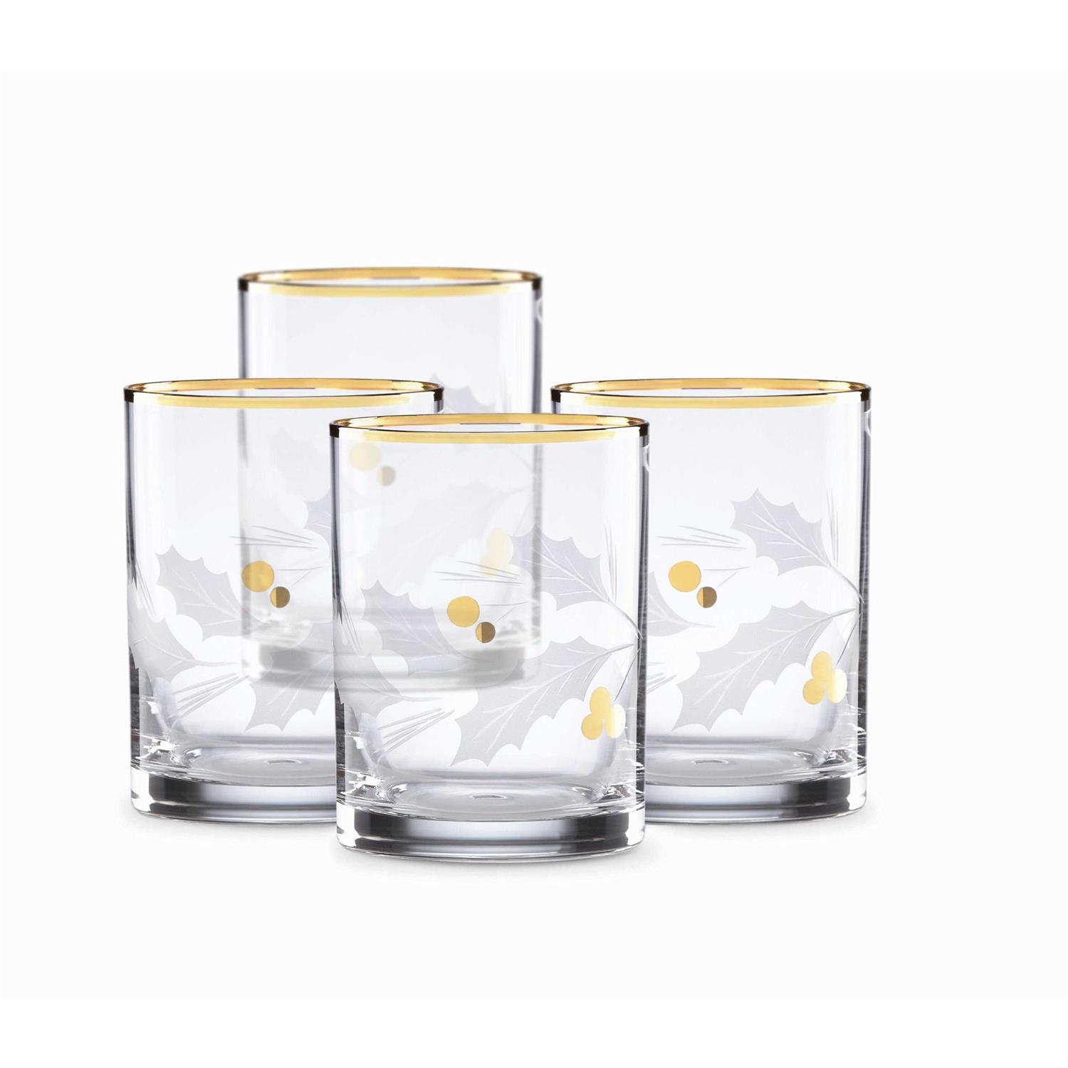 Lenox Holiday Gold Double Old Fashioned 4-Piece Glass Set