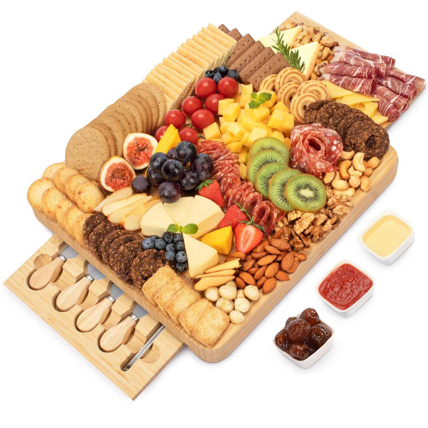 Charcuterie Board Set FamRica Cheese Board with 2 Drawers