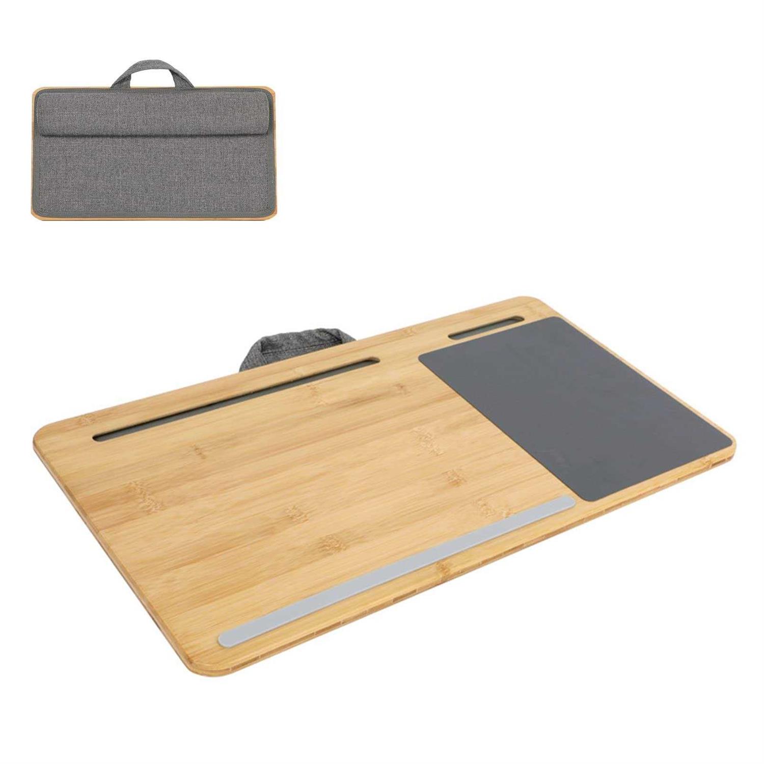 SUMISKY Laptop Lap Desk with Cushion Protable Laptop Desk with Handle Phone Holder and Bamboo Laptop Stand