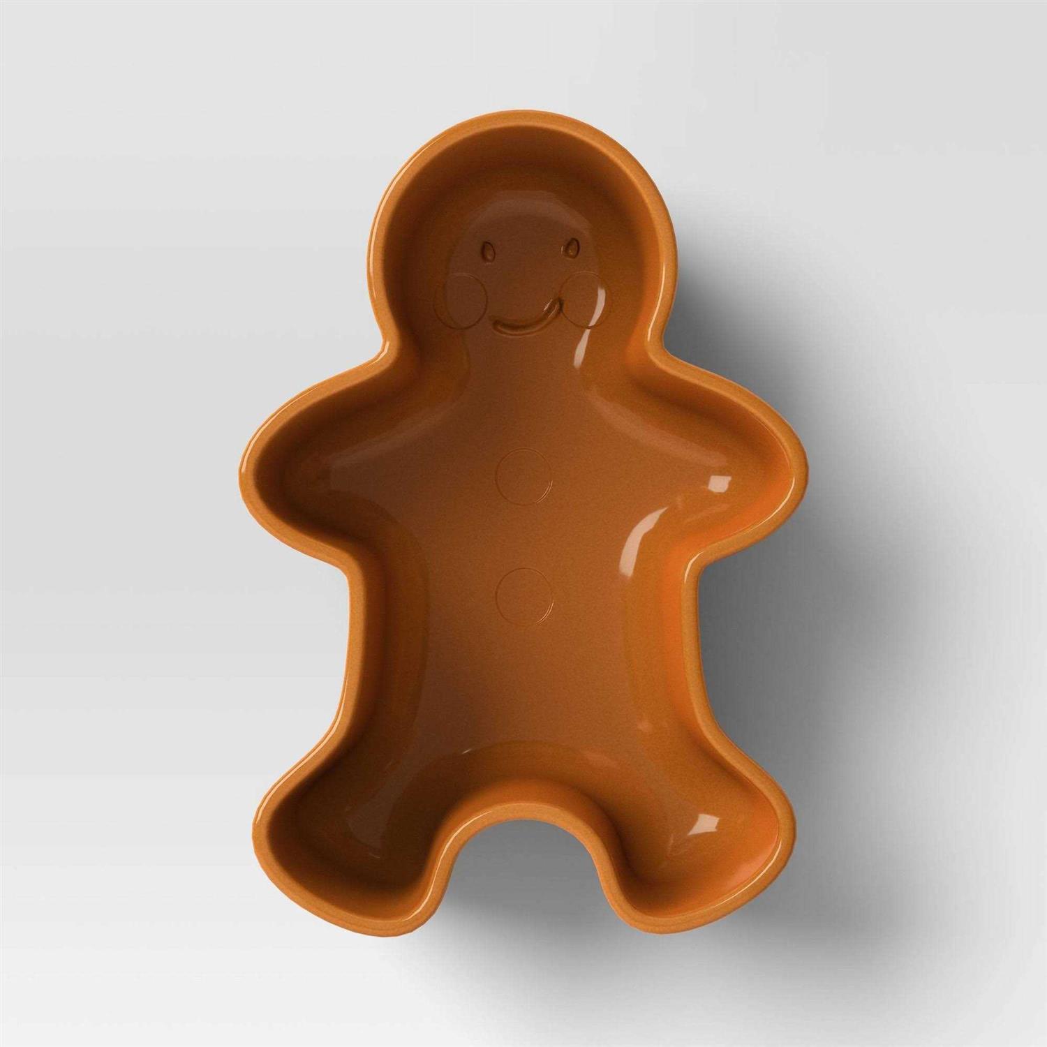 Wondershop 8oz Christmas Plastic Figural Gingerbread Dip Bowl