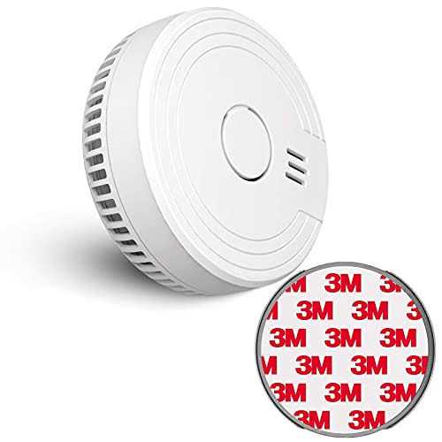 Ecoey Smoke Alarm Fire Detector, Battery Photoelectric Smoke Detector with Test Button and Low Battery Signal