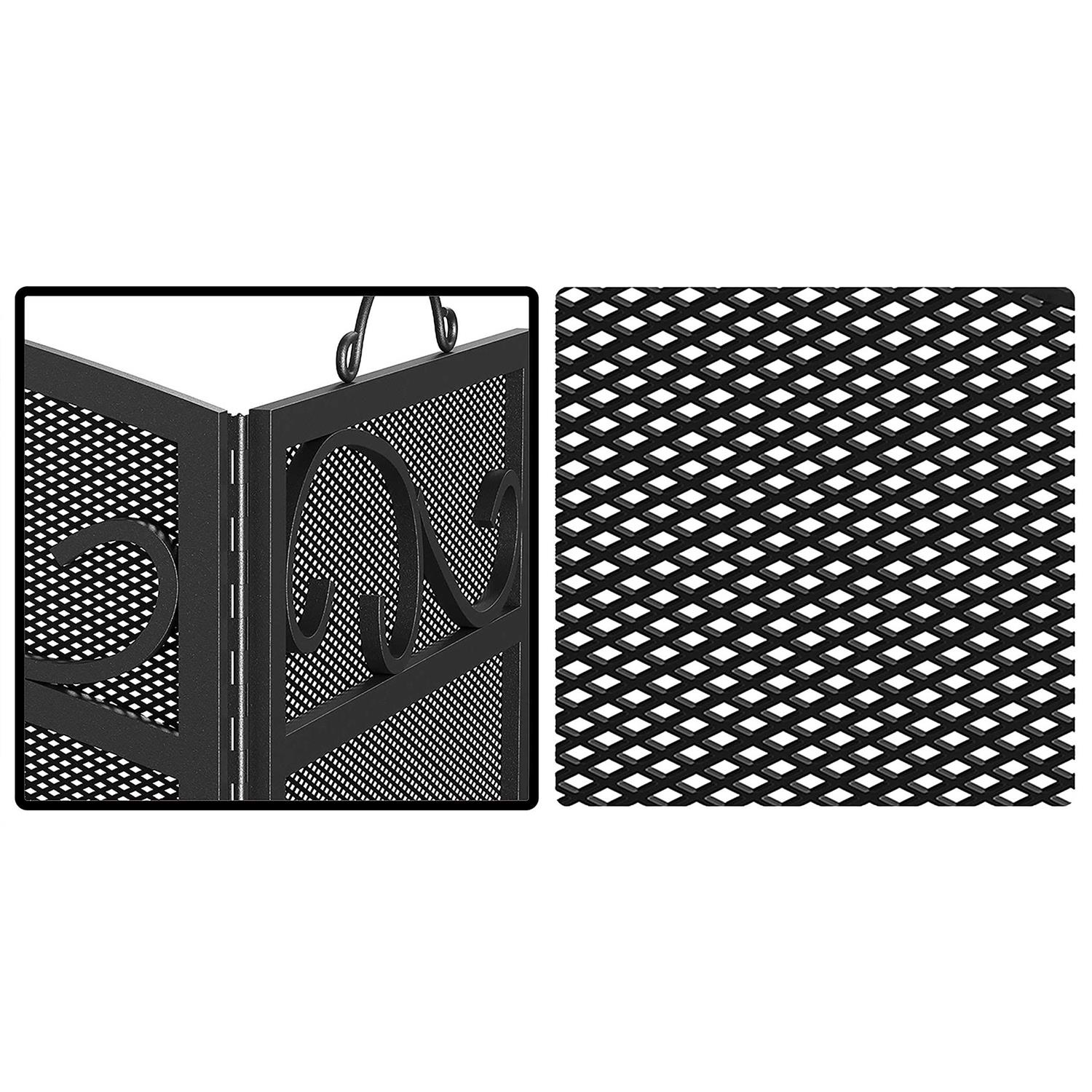 Fire Beauty Fireplace Screen 3 Panel with Handles Wrought Iron 51′ x31 Spark Guard Cover