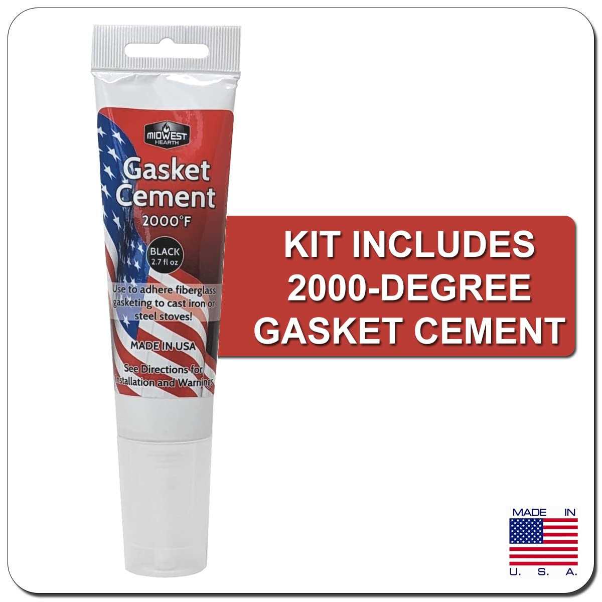 Midwest Hearth Wood Stove Replacement Gasket Kit for Woodburning Stoves