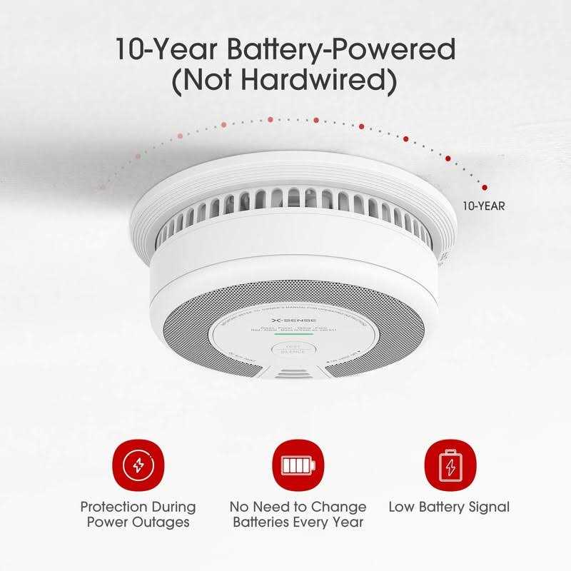X-sense 2-in-1 Smoke and Carbon Monoxide Detector Alarm 10-Year Battery-Operated Dual Sensor Fire & CO Alarm