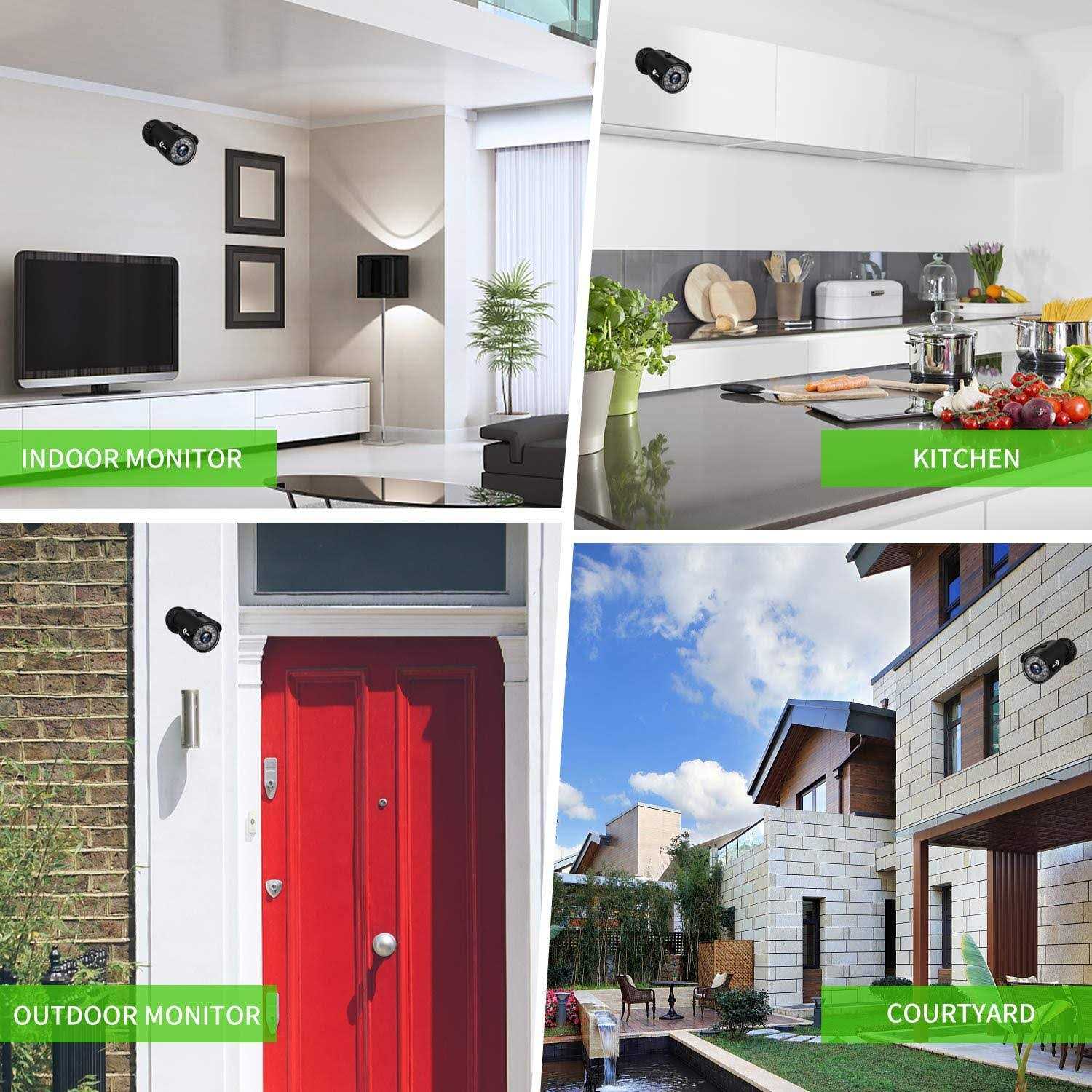 Xvim 1080p Wired Security Cameras System – 8CH Home Security Camera System Dvr(no Hard Drive)8pcs 2MP Security Cameras IP66 Waterproof Outdoor Camera