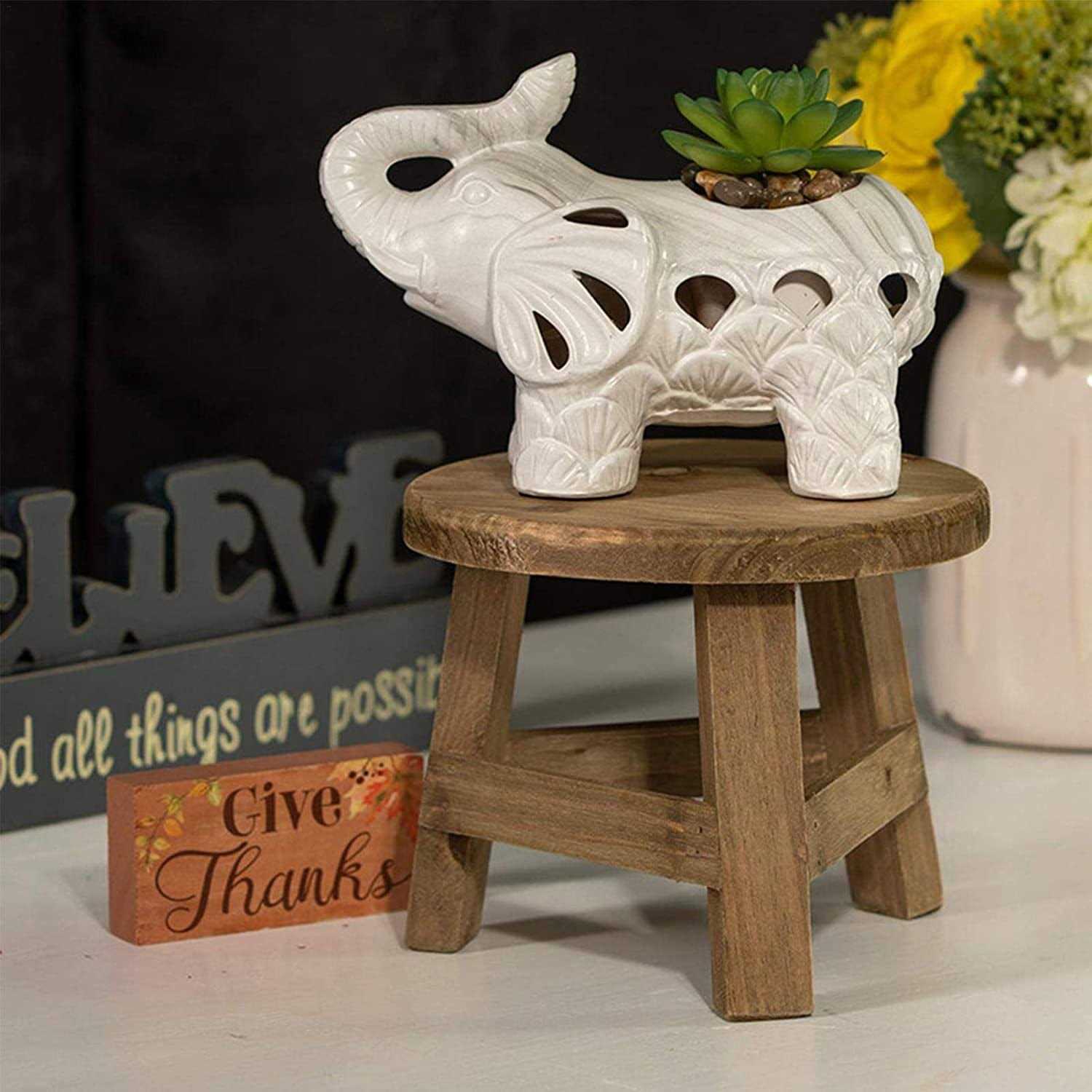 Wooden Plant Stand High Stool Plant Stand Multi-Function Flower Pot Holder