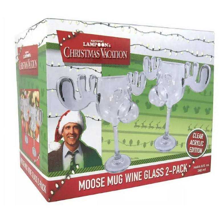 National Lampoon’s Christmas Vacation Moose Mug 2-Piece Wine Glass Set