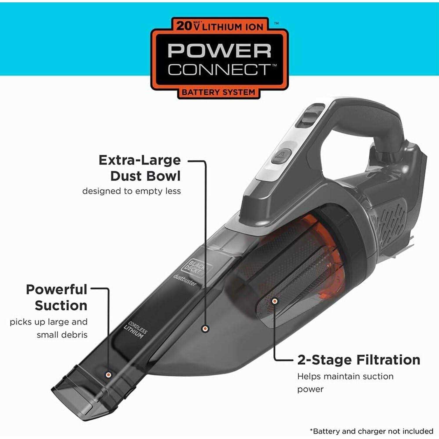 BLACK+DECKER dustbuster 20V MAX* POWERCONNECT Cordless Handheld Vacuum