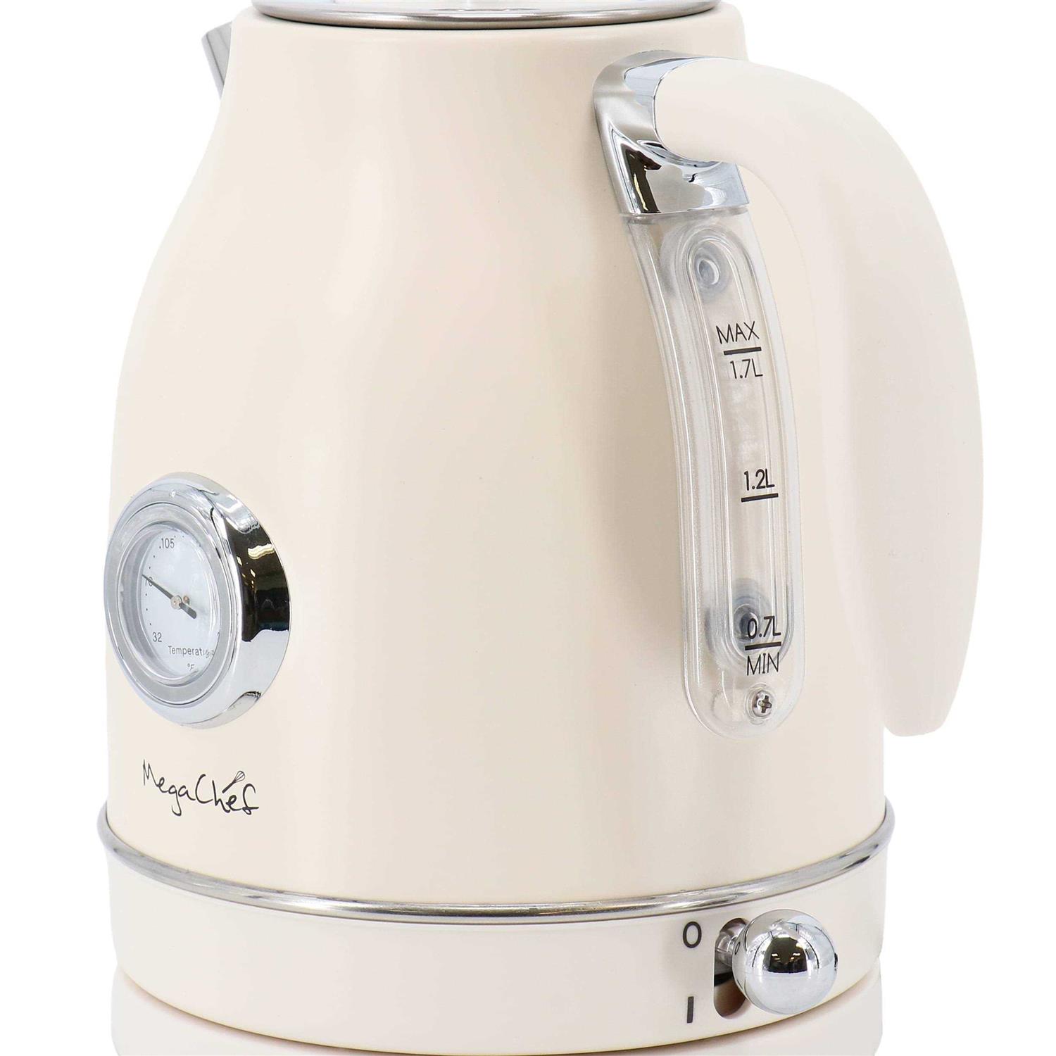 MegaChef 1.7 Liter Electric Tea Kettle and 2 Slice Toaster Combo