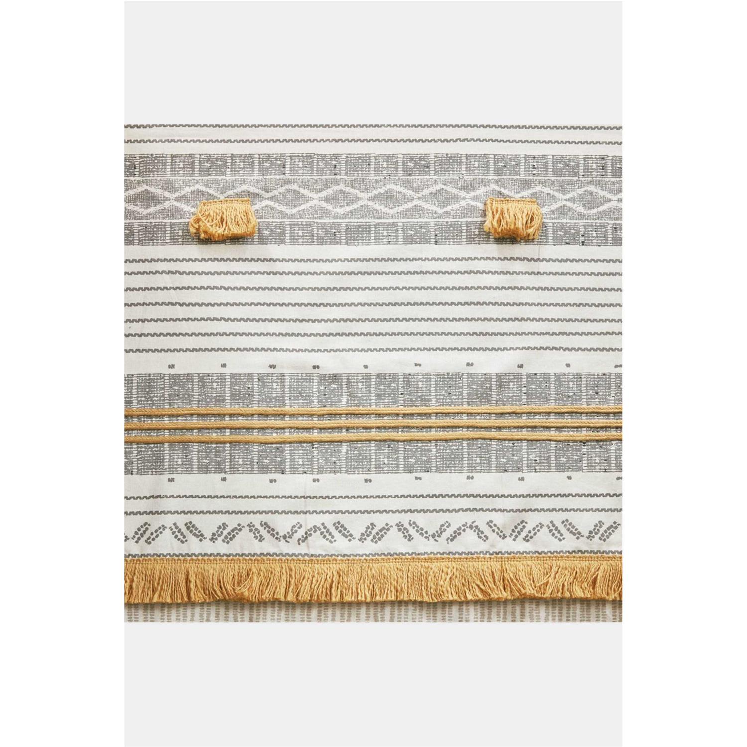 INK+IVY Cody Cotton Stripe Printed Shower Curtain with Tassel