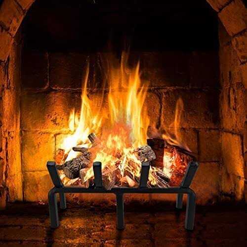 Twentynext Fireplace Grate Heavy Duty Solid Steel Fire Grate Wood Log Rack Stove Firewood Holder Fire Pit