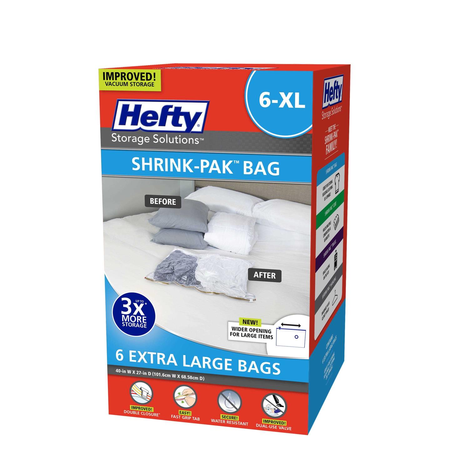 Hefty Extra Large shrink pak Bags with Long Zipper shrink-pak