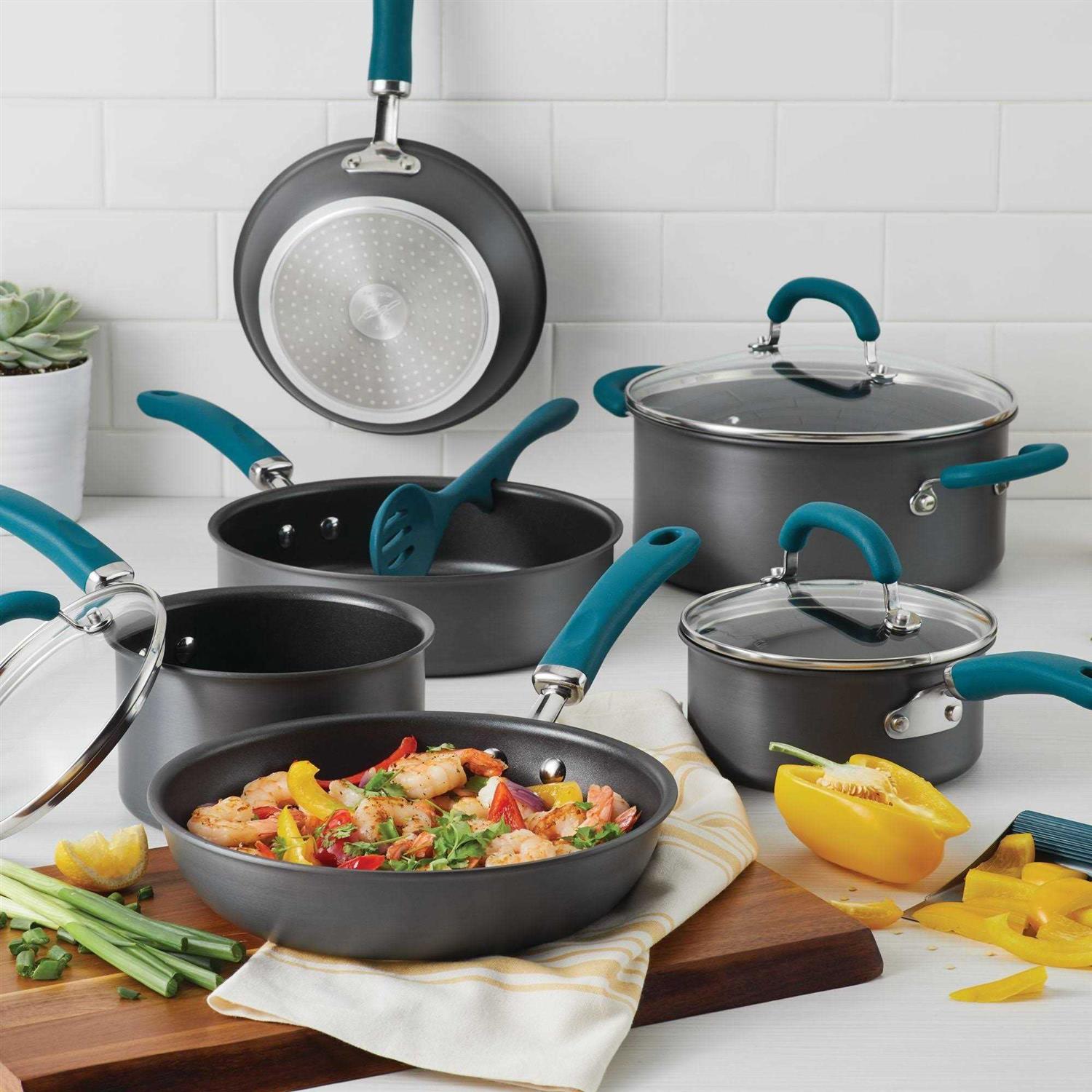 Rachael Ray 11 Piece Create Delicious Hard-Anodized Aluminum Nonstick Cookware Set