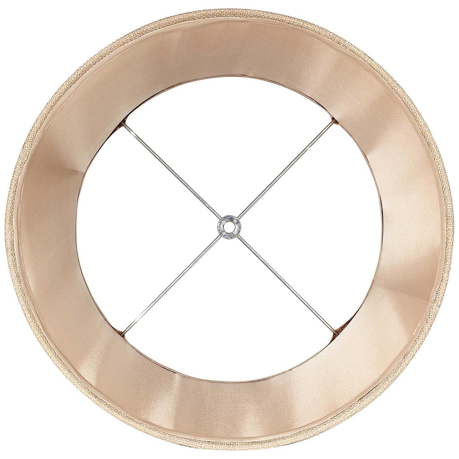 Springcrest Set of 2 Softback Drum Lamp Shades Natural Burlap Medium 12 inch Top x Bottom x 10 inch High Spider Harp Finial Fitting