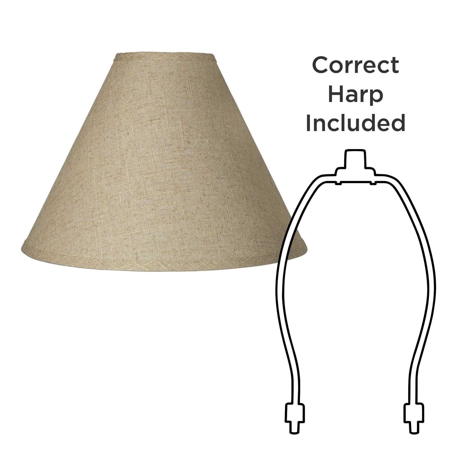 Springcrest Set of 2 Empire Lamp Shades Fine Burlap Top x Bottom x Spider Replacement Harp Finial Fitting