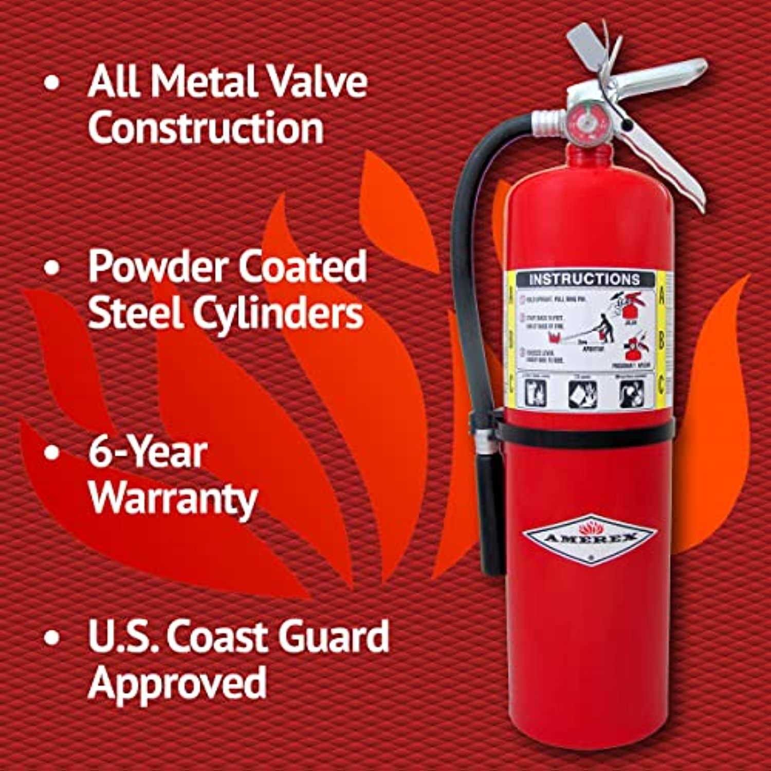 Amerex B456 ABC Dry Chemical Fire Extinguisher with Aluminum Valve