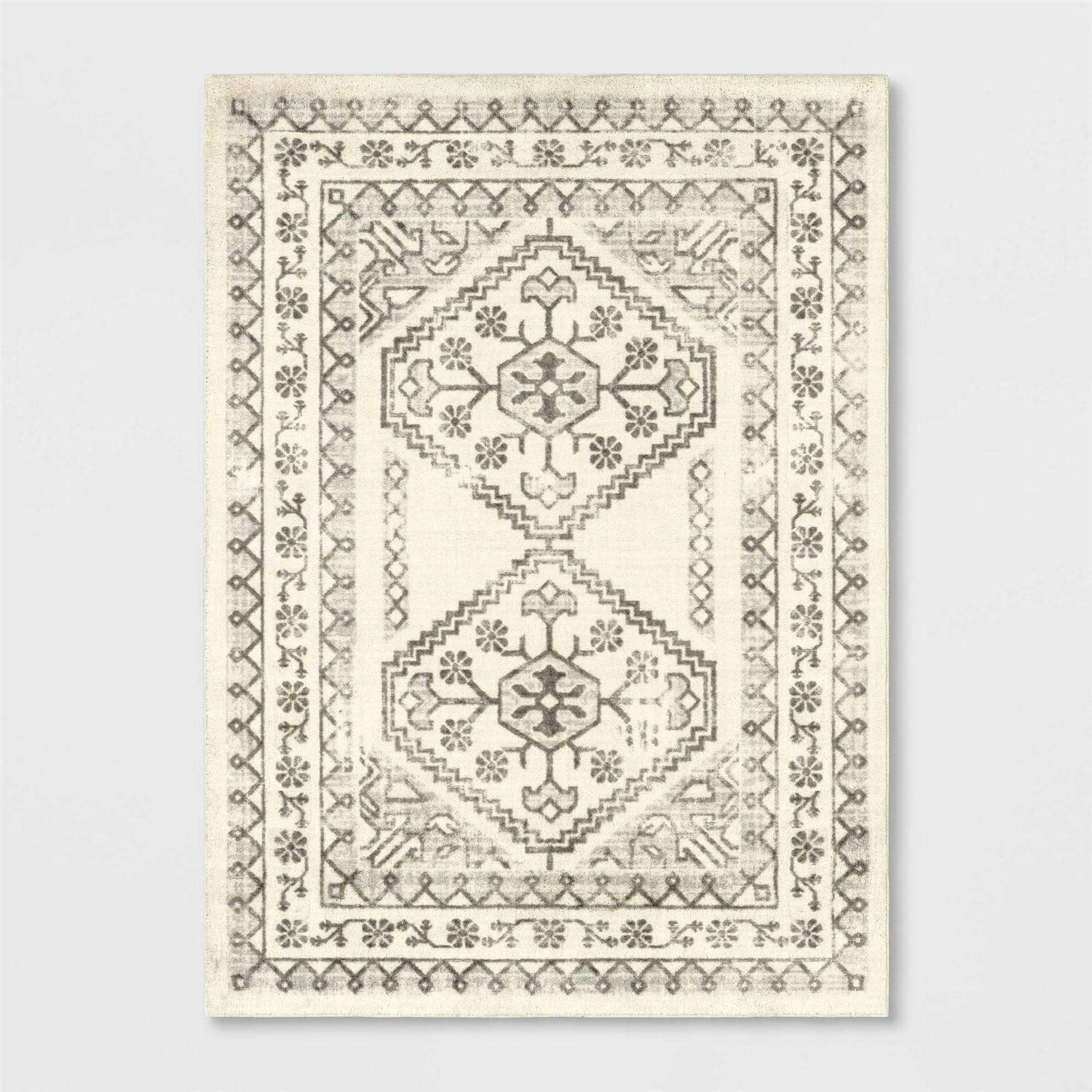 Threshold Kensington Washable Persian Style Rug Cream