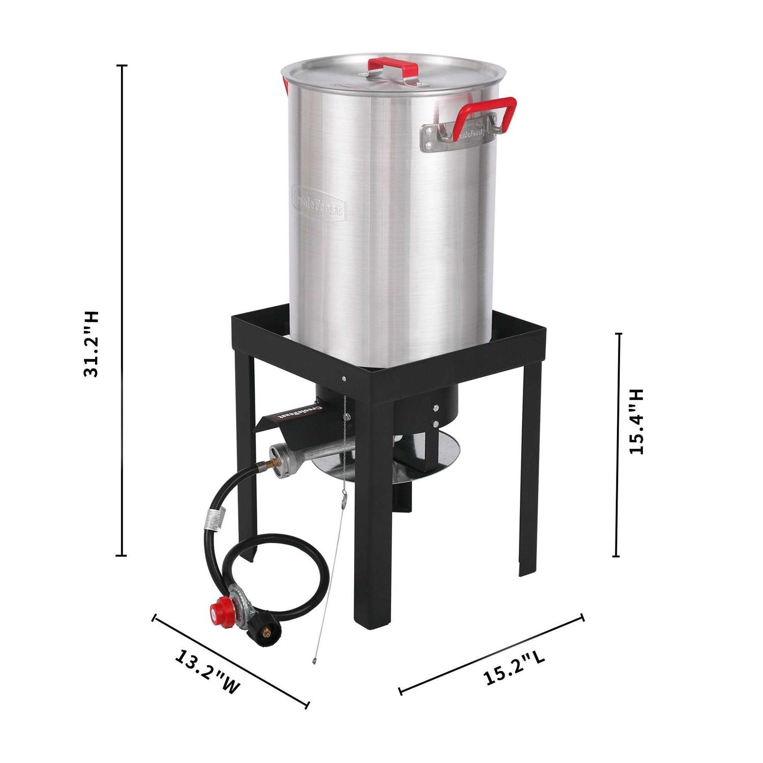 CreoleFeast 30 Qt. Turkey and 10 Qt. Fish Fryer Boiler Steamer Set