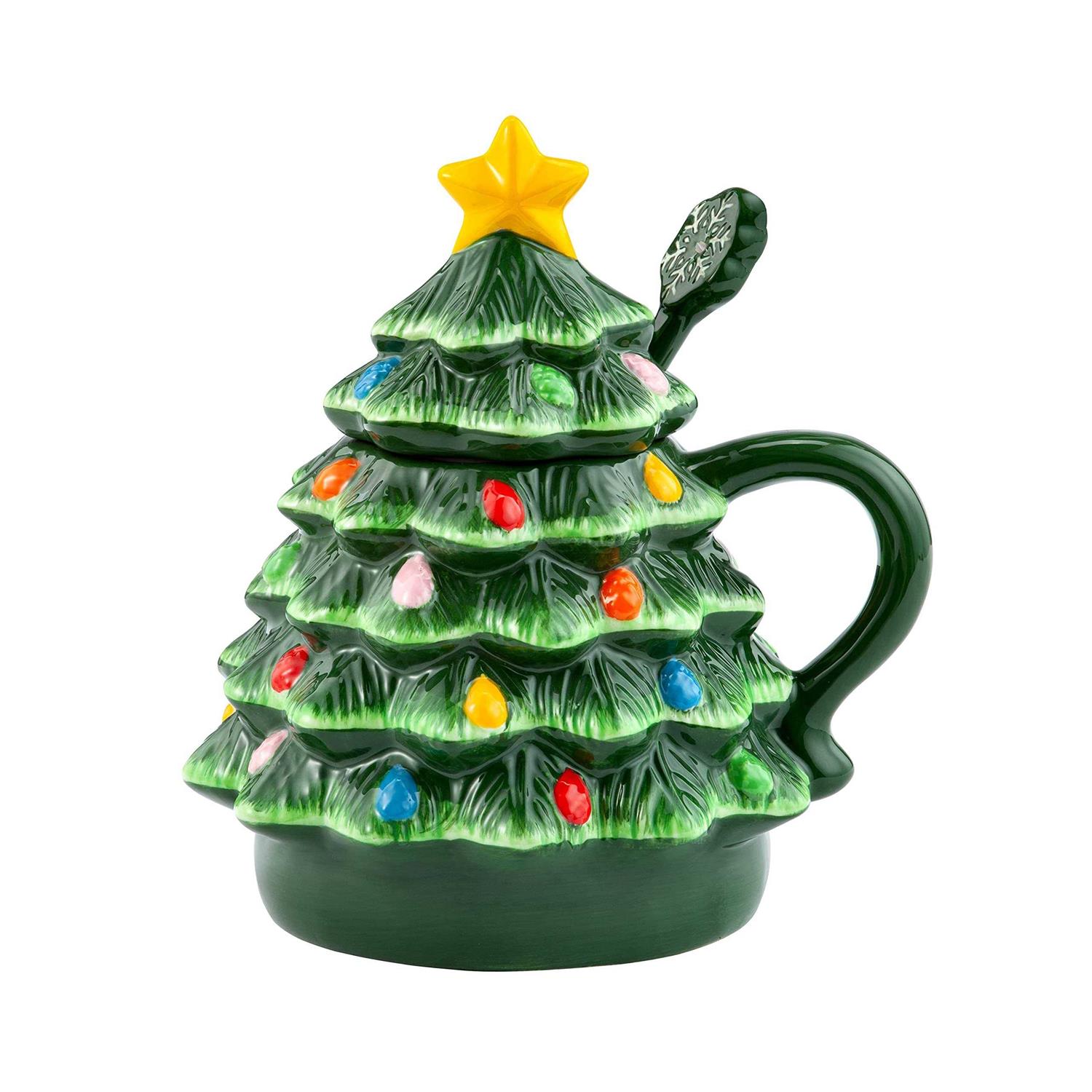 Lidded Nostalgic Tree Mug with Spoon Mr. Christmas