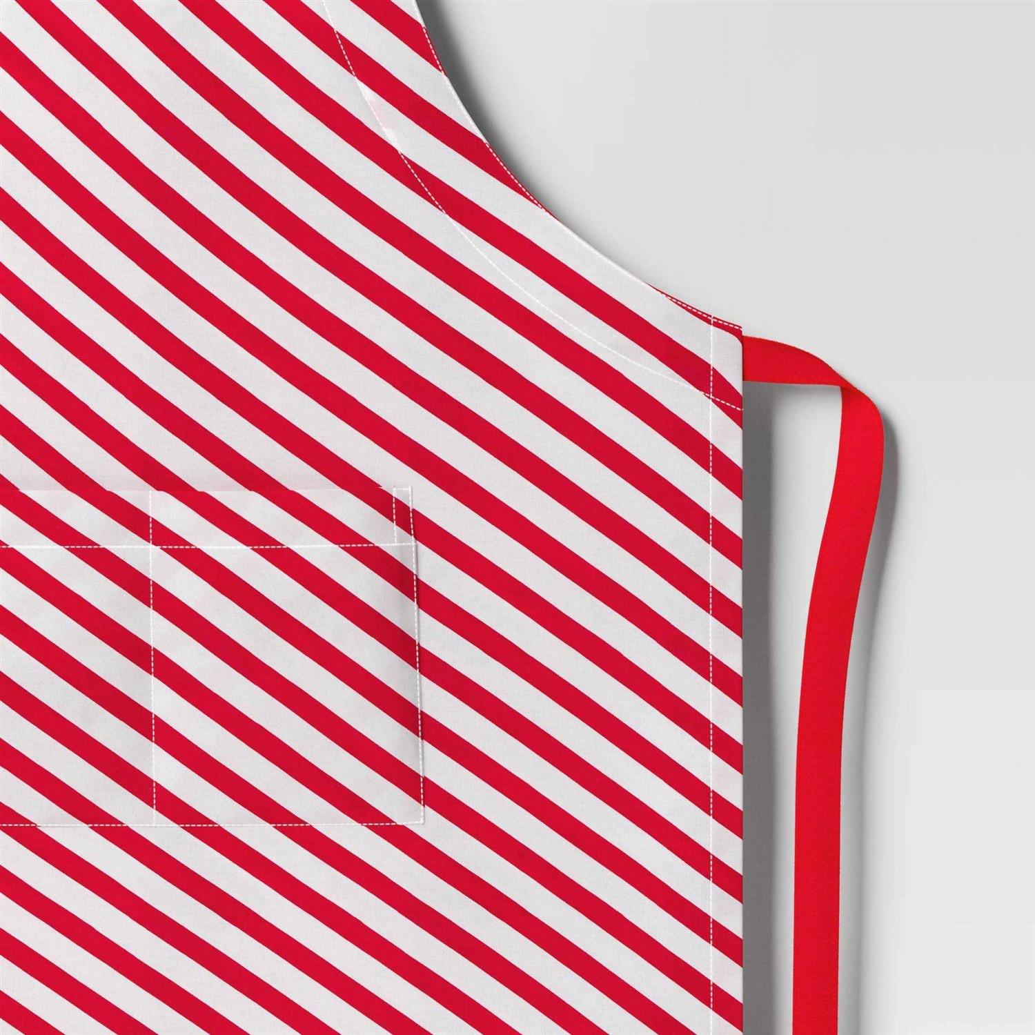 Wondershop Adult Christmas Striped Cooking Apron Red