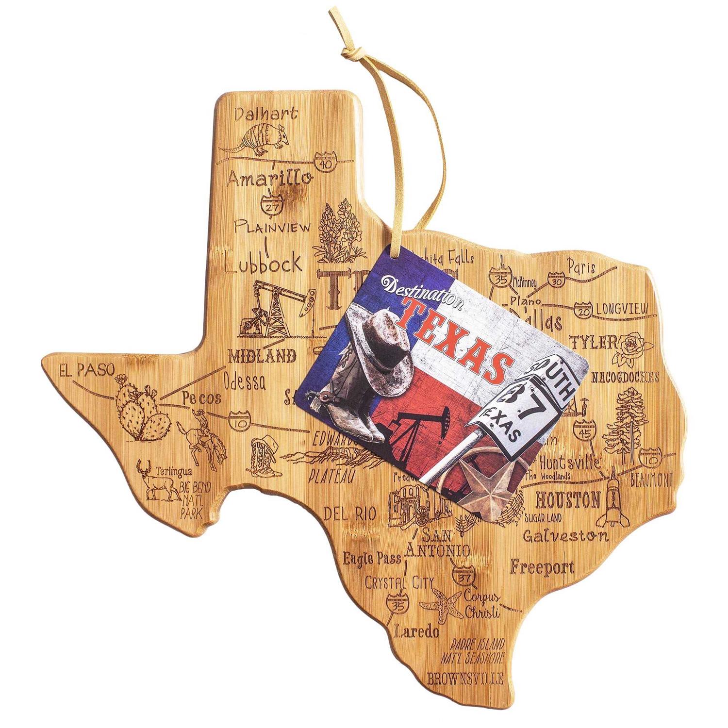 Totally Bamboo Texas State Destination Bamboo Serving & Cutting Board