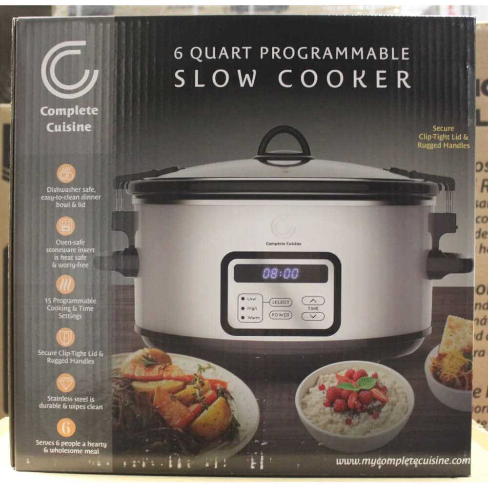 Complete Cuisine 6.0 Quart Programmable Stainless Steel Slow Cooker