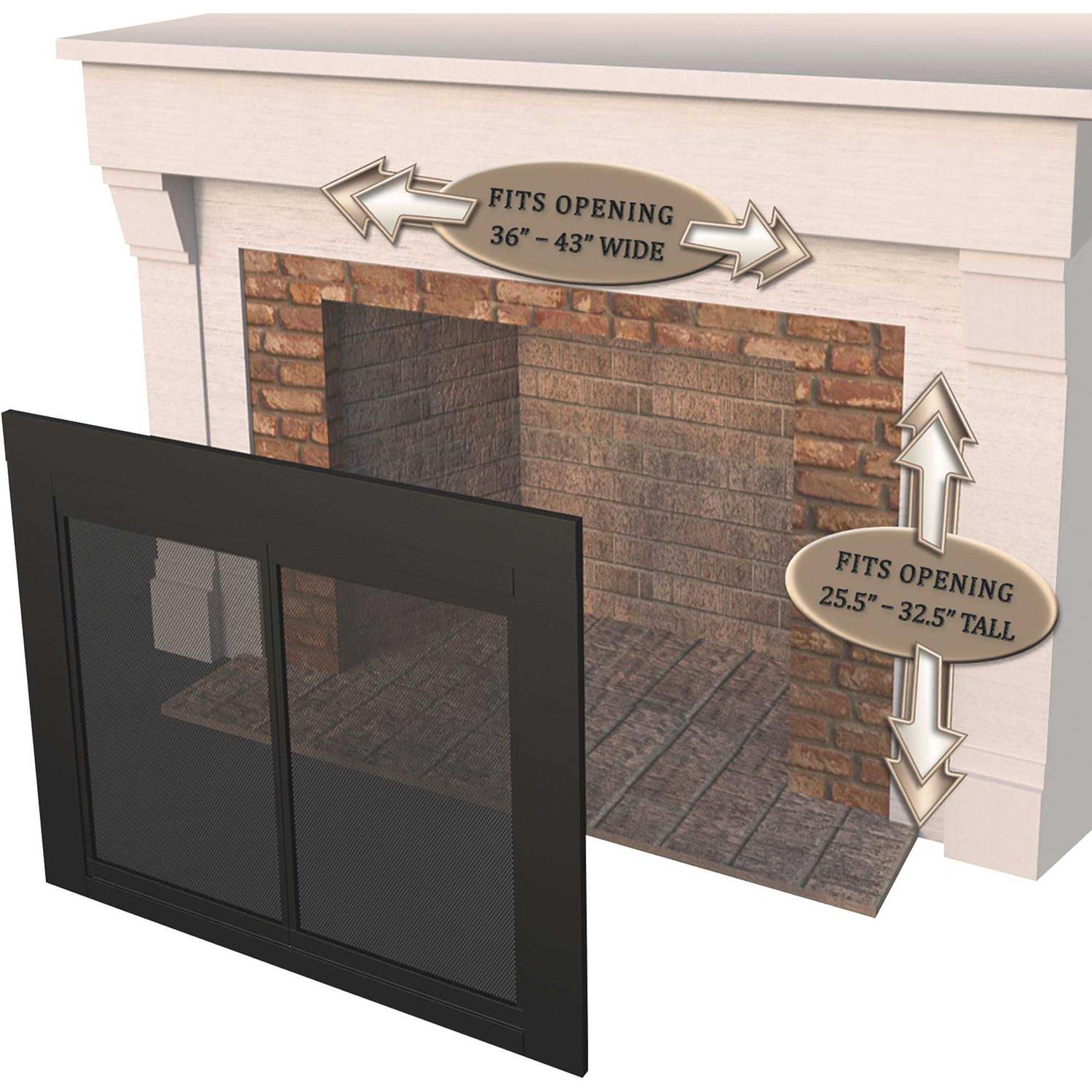 Pleasant Hearth Alpine Medium Glass Fireplace Doors AN-1011