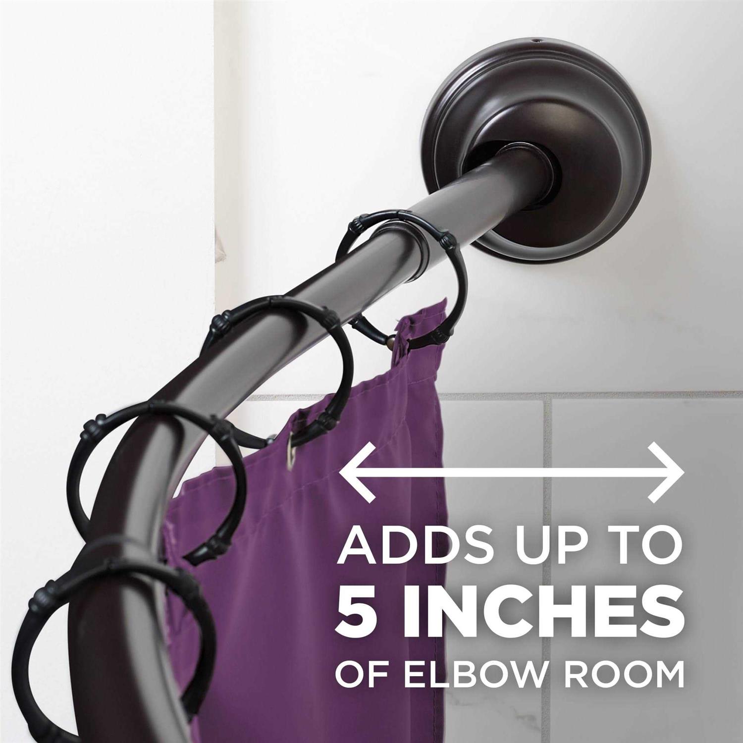 Zenna Home NeverRust Rustproof Dual Mount Curved Stall Shower Rod