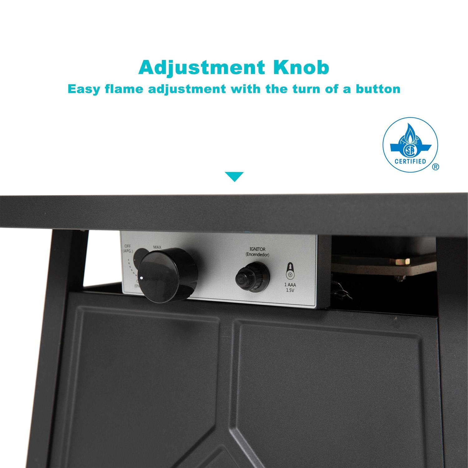 Nuu Garden 27.95-in W 40000-BTU Black Tabletop Iron Propane Gas Fire Pit Table AF011