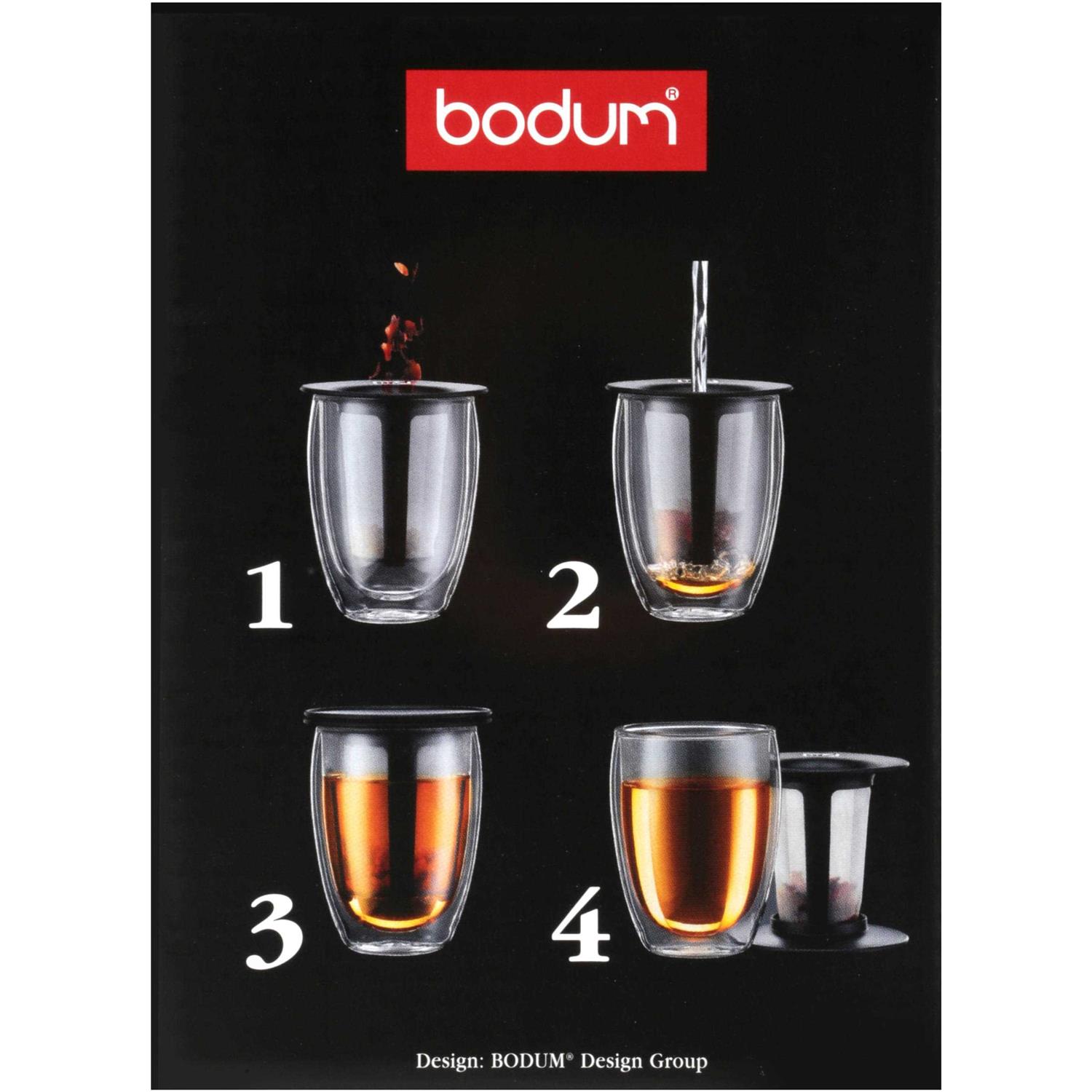Bodum Tea For One Personal Tea Infuser Double Wall Glass & Tea Strainer