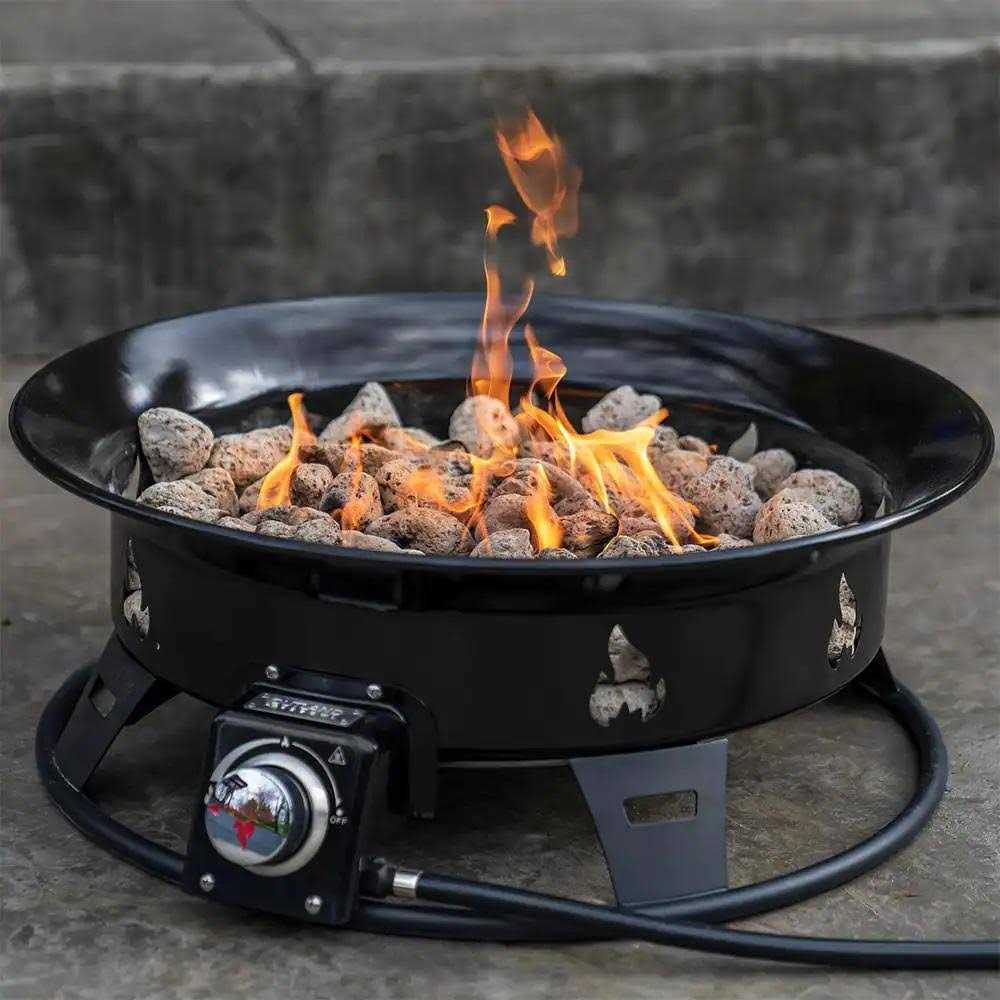 Outland Living Okanagan 24 in. Portable Outdoor Steel Propane Gas Fire Pit with Soft Cover