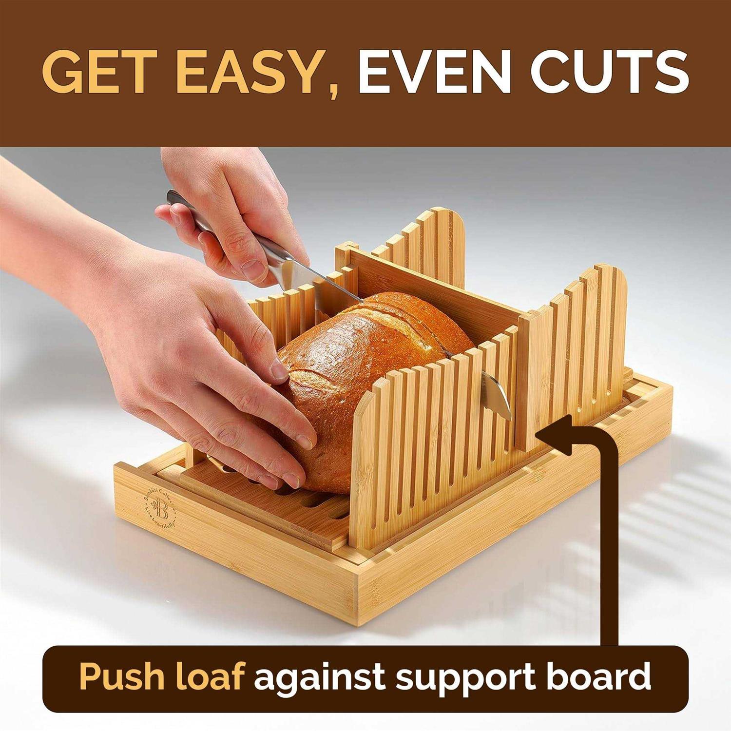 Bambüsi Luxury Bamboo Bread Slicer with Knife