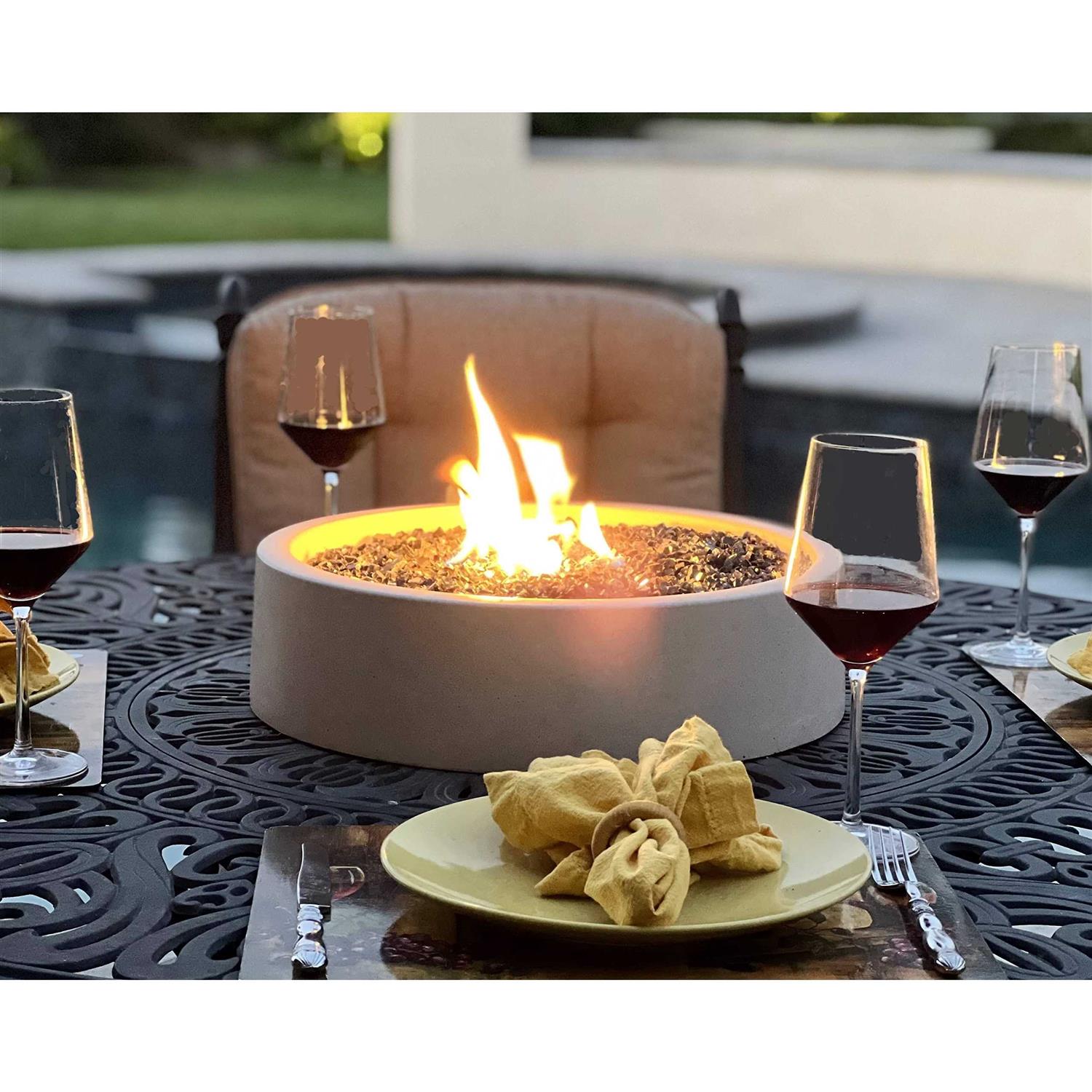 Stone Propane Outdoor Tabletop Fireplace Fire Topper Finish