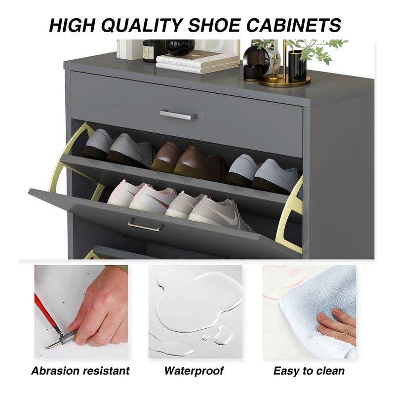 AWQM Shoe Cabinet Free Standing Shoe Storage Modern Shoe