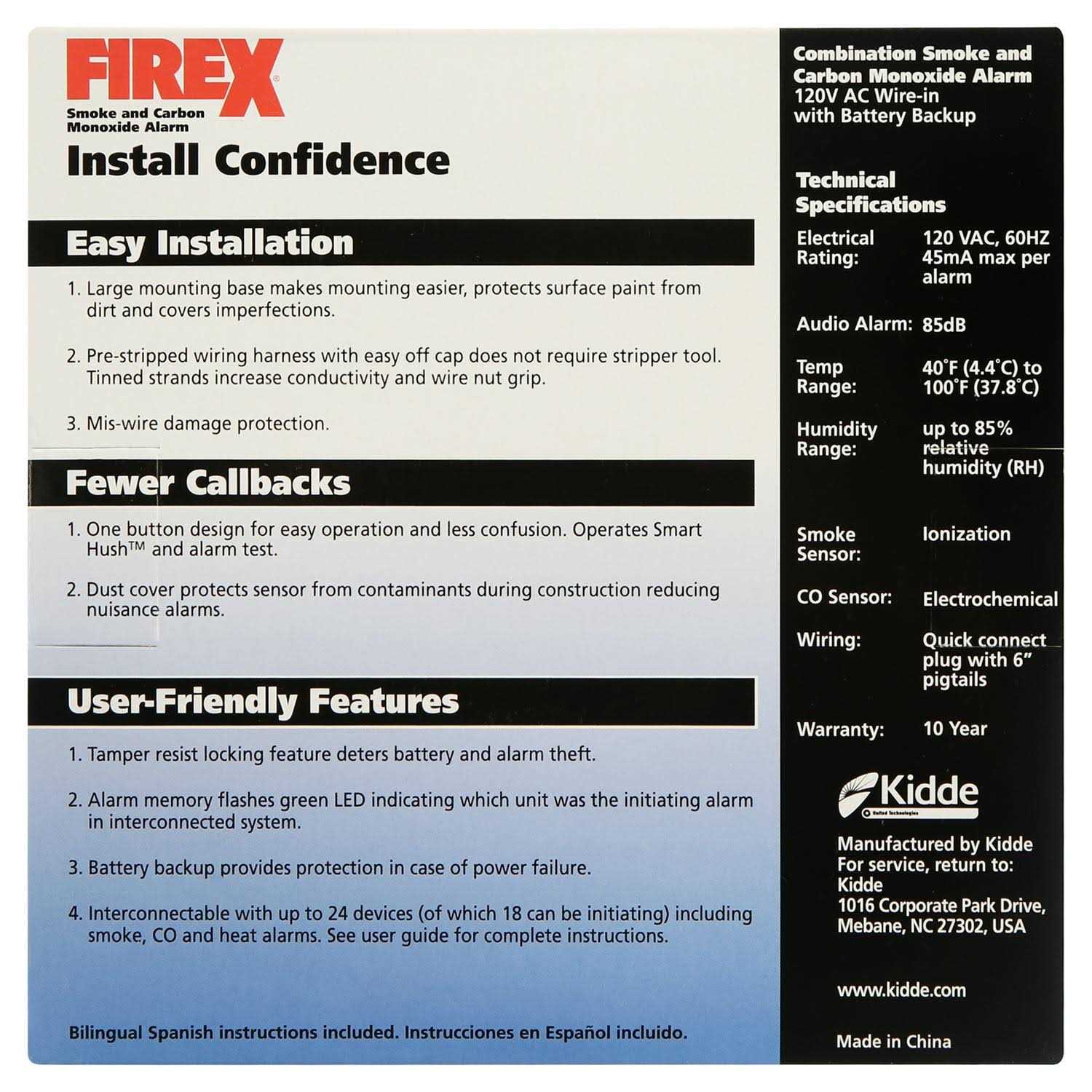 Kidde Combination Carbon Monoxide & Smoke Alarm