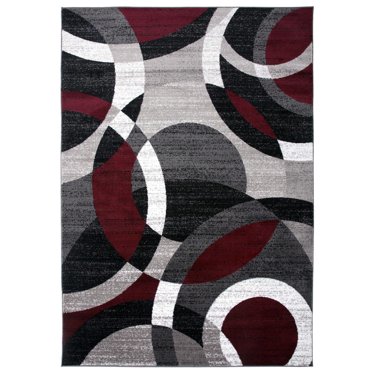 World Rug Gallery Contemporary Modern Circles Abstract Area Rug