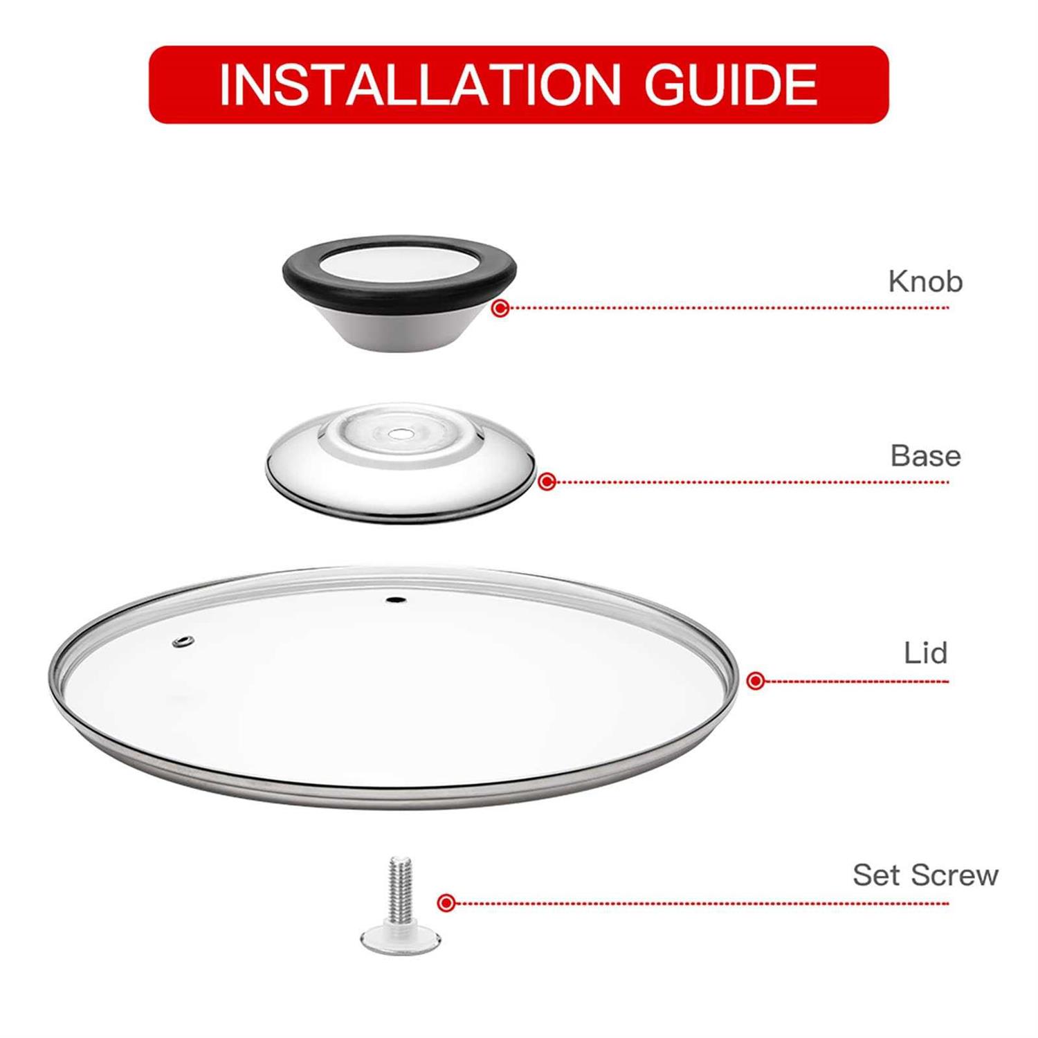 Tempered Glass Lid with Heat Resistant Handle