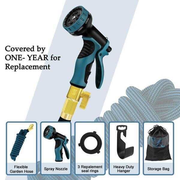 WeGuard 3/4 in. 100 ft. Expandable Garden Hose Flexible Water Hose with 10 Function Nozzle Durable 3750d Water Hose