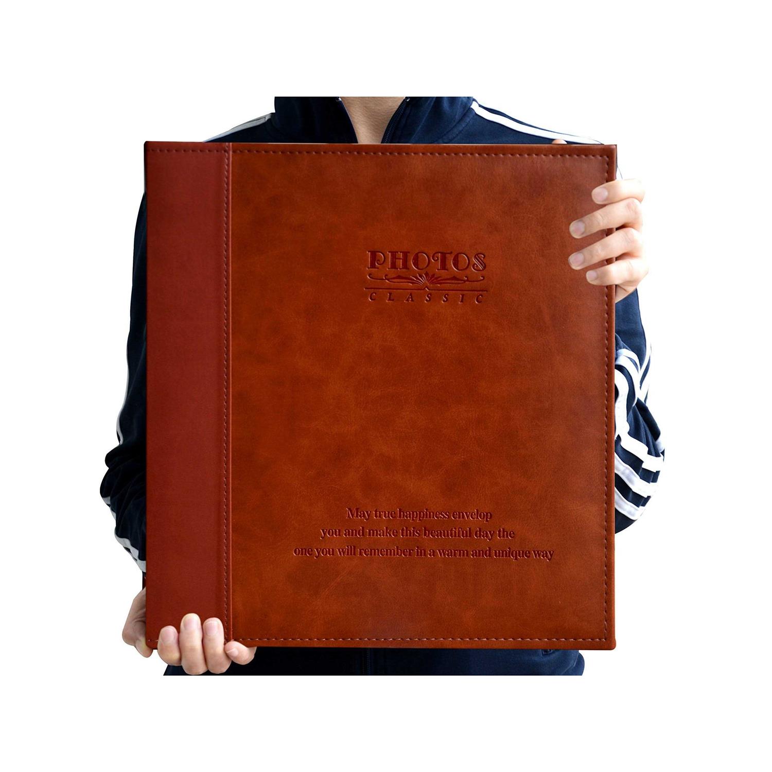 ZOVIEW Magnetic Self-Stick Page Photo Album Family Album Leather Cover