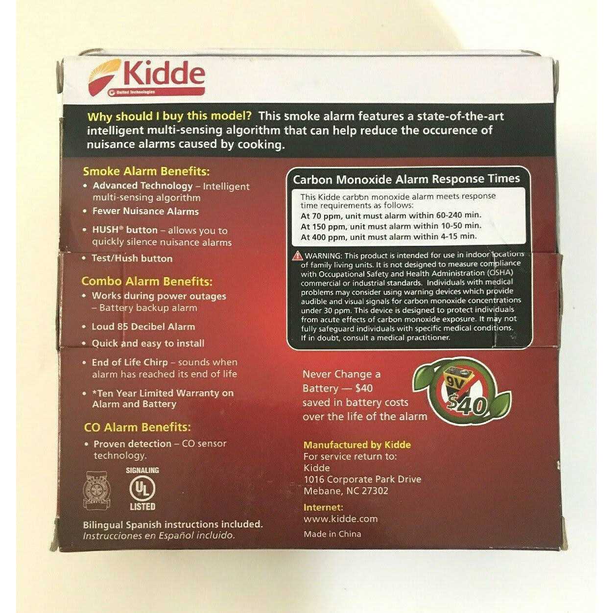 Kidde Smoke Carbon Monoxide Alarm