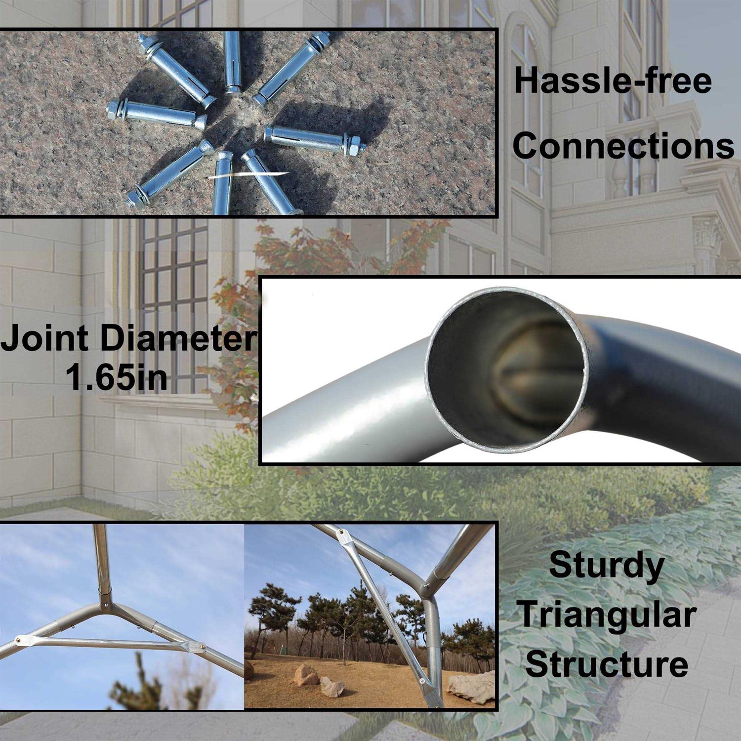 10 Ft. W x 20 Ft. D Garage Heavy Duty Carport Portable Garage Storage Shed Canopy Thanaddo