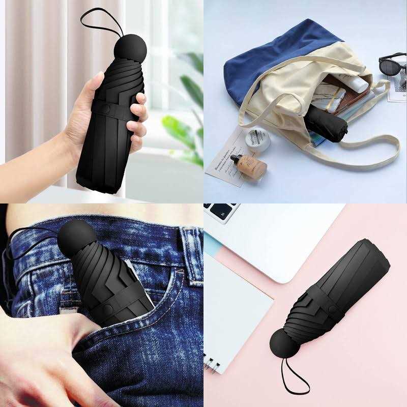 Trenovo Travel Umbrella Mini Folding Compact Umbrella with Case 8 Ribs Lightweight Portable Umbrella
