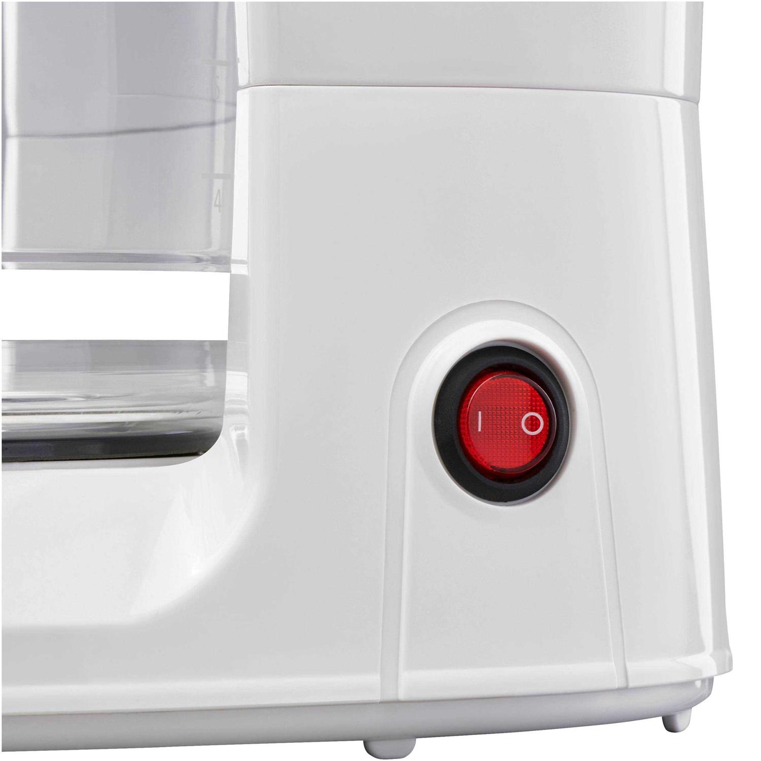 Mainstays 12 Cup White Coffee Maker with Removable Filter Basket