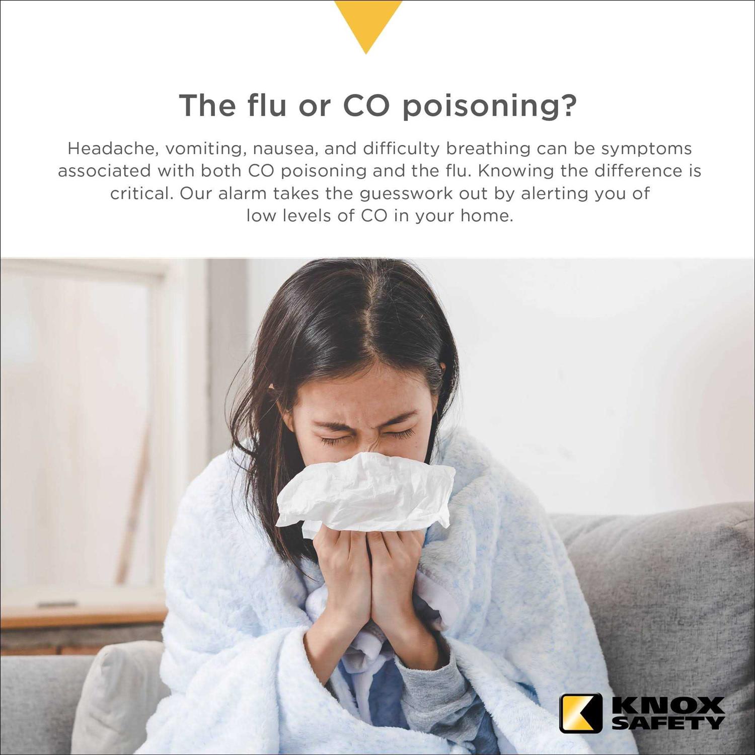 Knox Safety Plugin Carbon Monoxide Detector Voice Alert & Display 10-Year Battery Backup