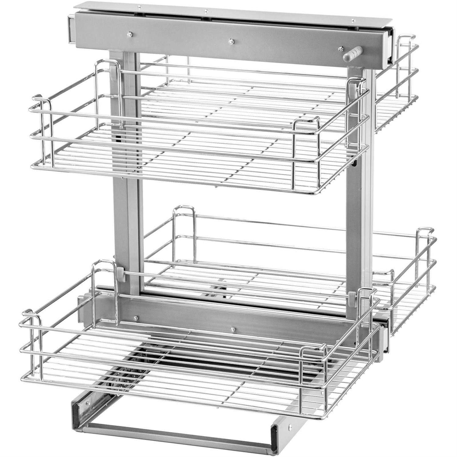 VEVOR Pull Out Blind Corner Cabinet 15.7 Inch Opening Chrome Soft Close Blind Corner with Four Shelf