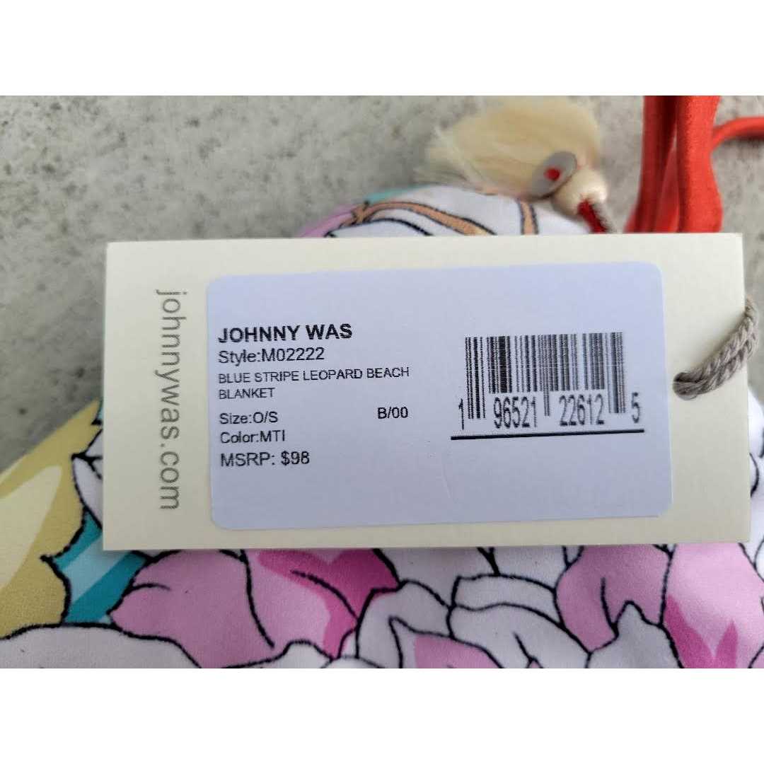 Women’s Blue Stripe Leopard Beach Blanket by Johnny Was