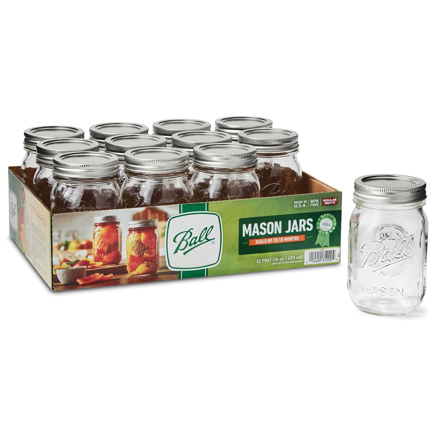 Ball Mason Jars Pint Regular Mouth