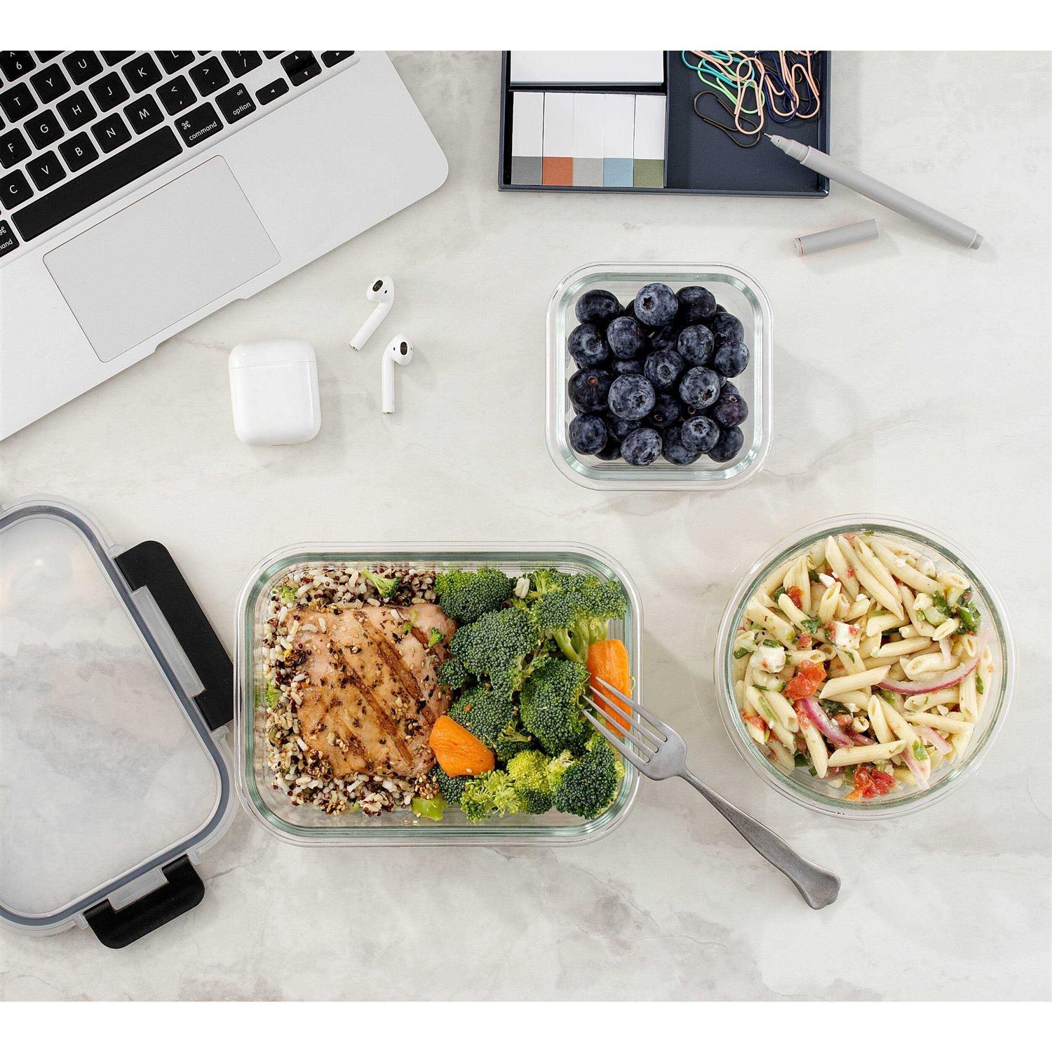 JoyJolt JoyFul 24-Piece Glass Storage Containers with Leakproof Lids Set