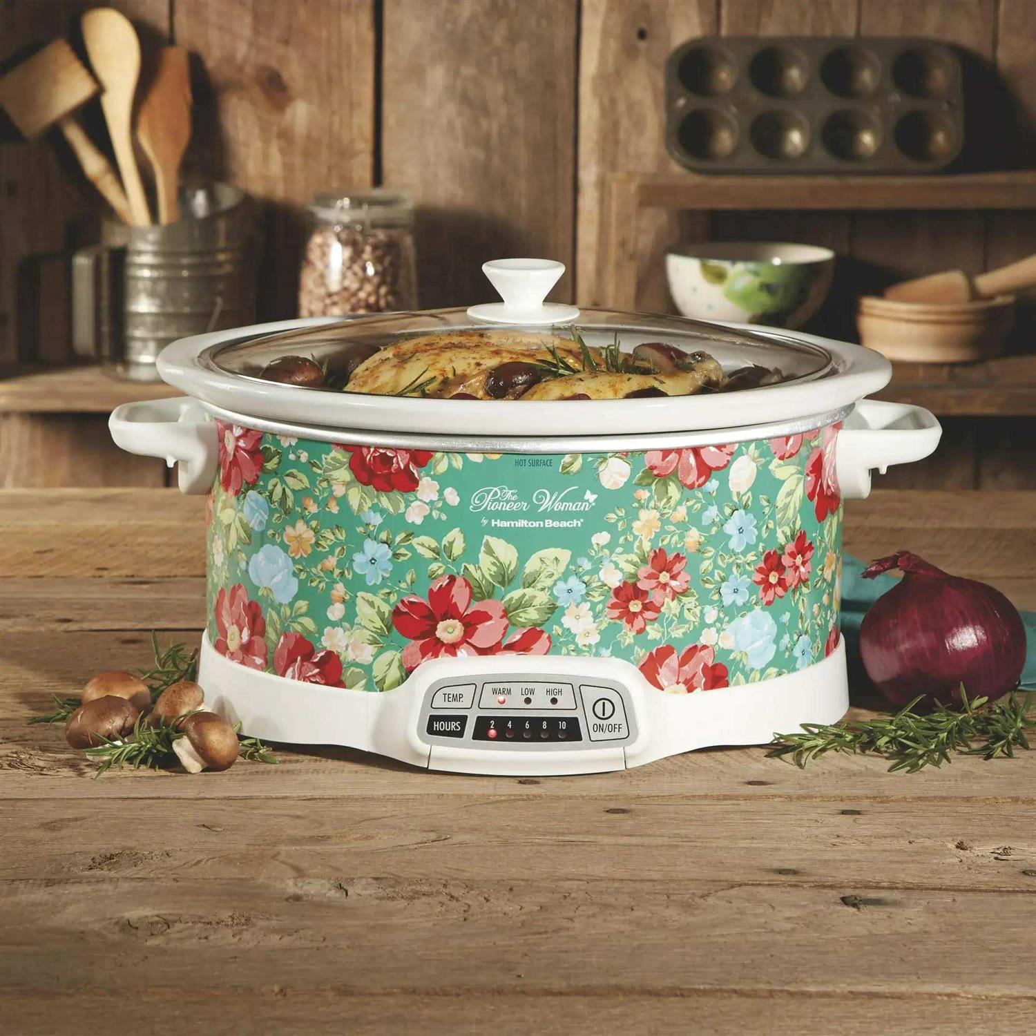 The Pioneer Woman 7 Quart Programmable Slow Cooker Vintage Floral 33479